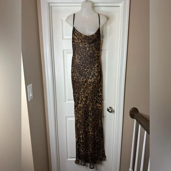 Leopard Print Sheer Maxi Dress - Picture 7 of 13